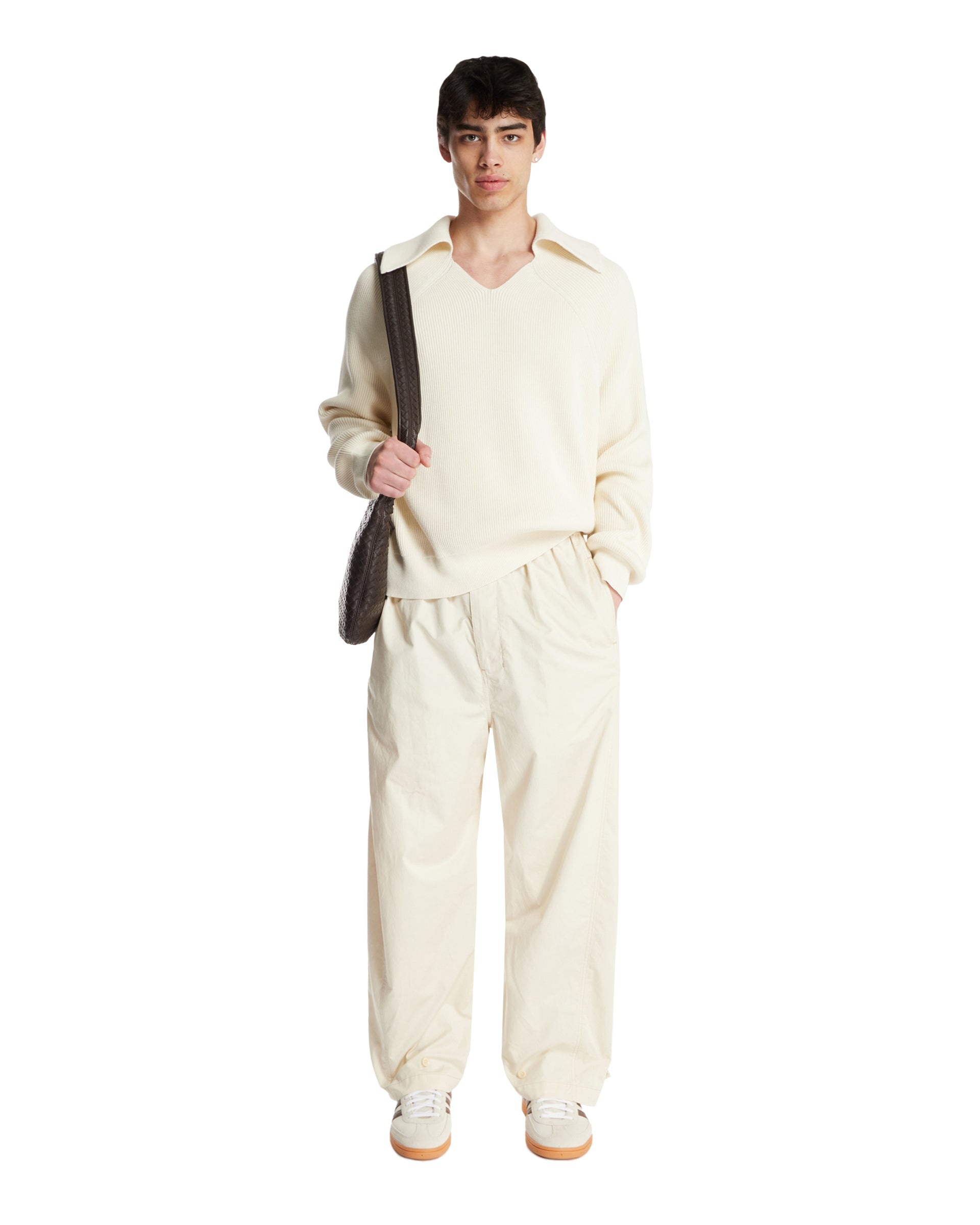 White Cotton Blend Sweater - 2