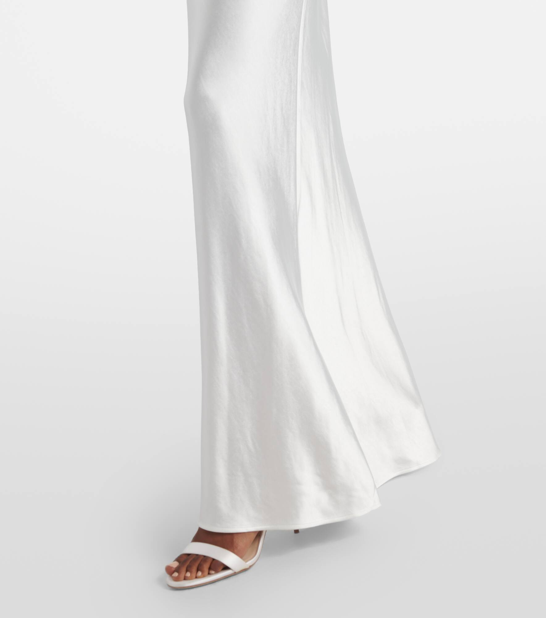Bridal embellished lace satin gown - 6