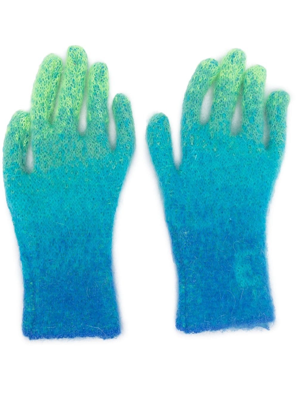 logo-intarsia gradient knitted gloves - 1