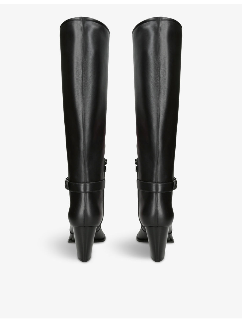 V-logo signature knee-high heeled leather boots - 3