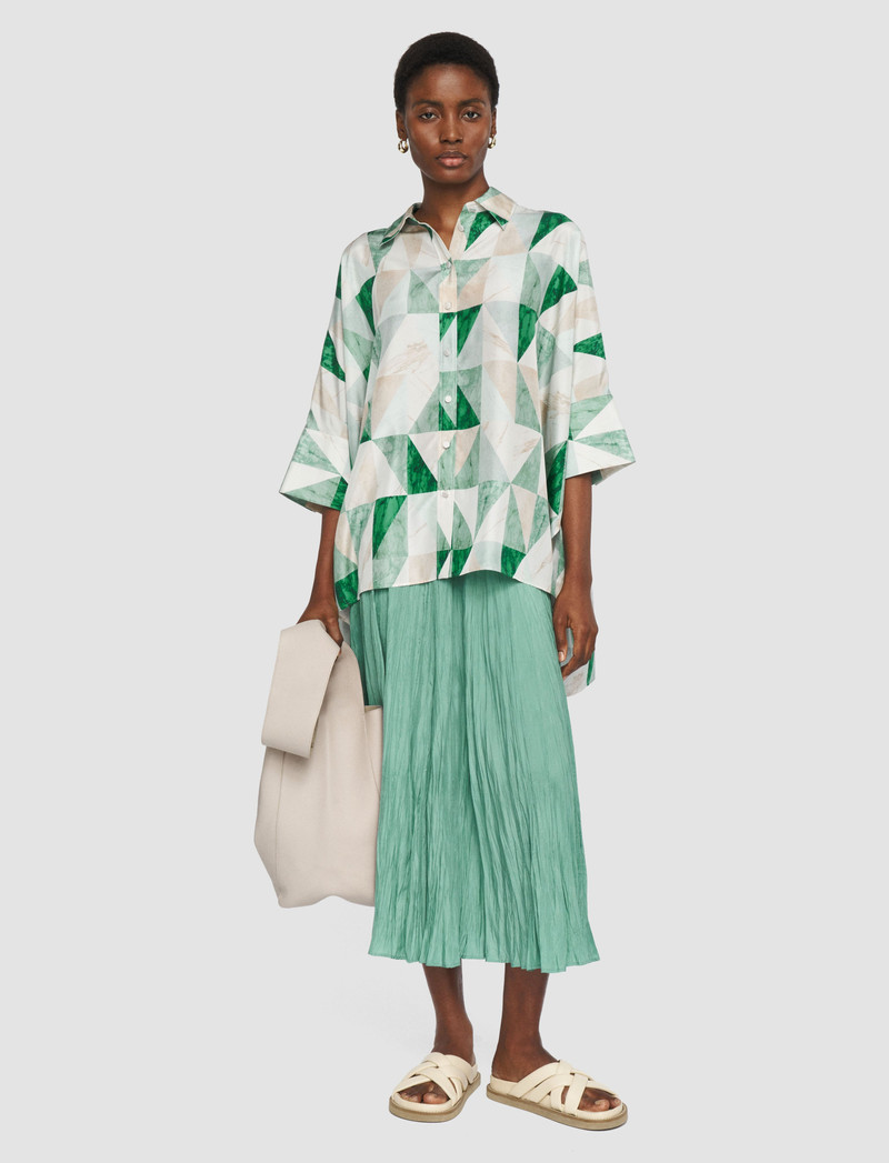 JOSEPH Arcole Marble Print Silk Shirt outlook