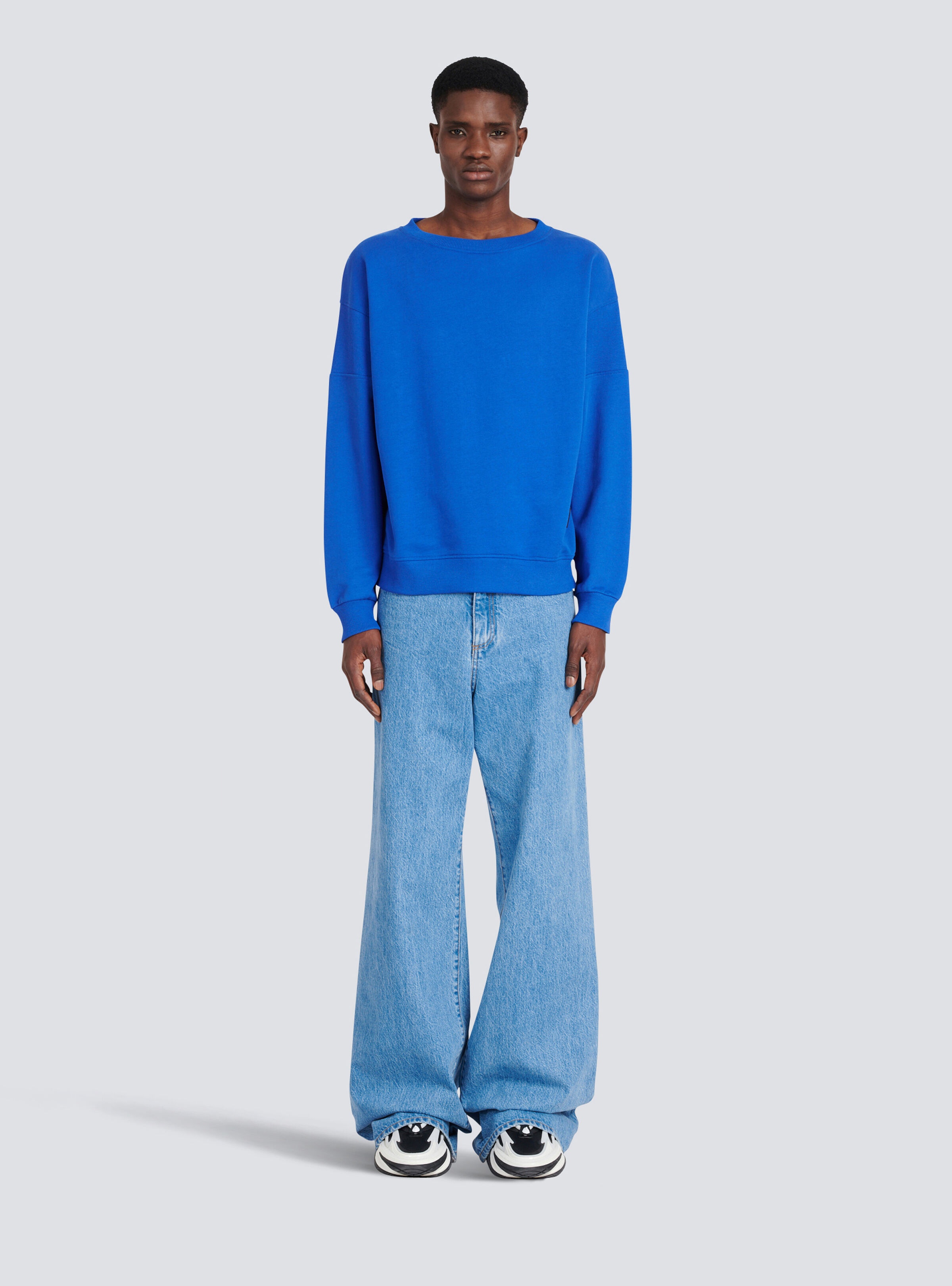 Eco-designed cotton sweatshirt with Balmain logo print - 4