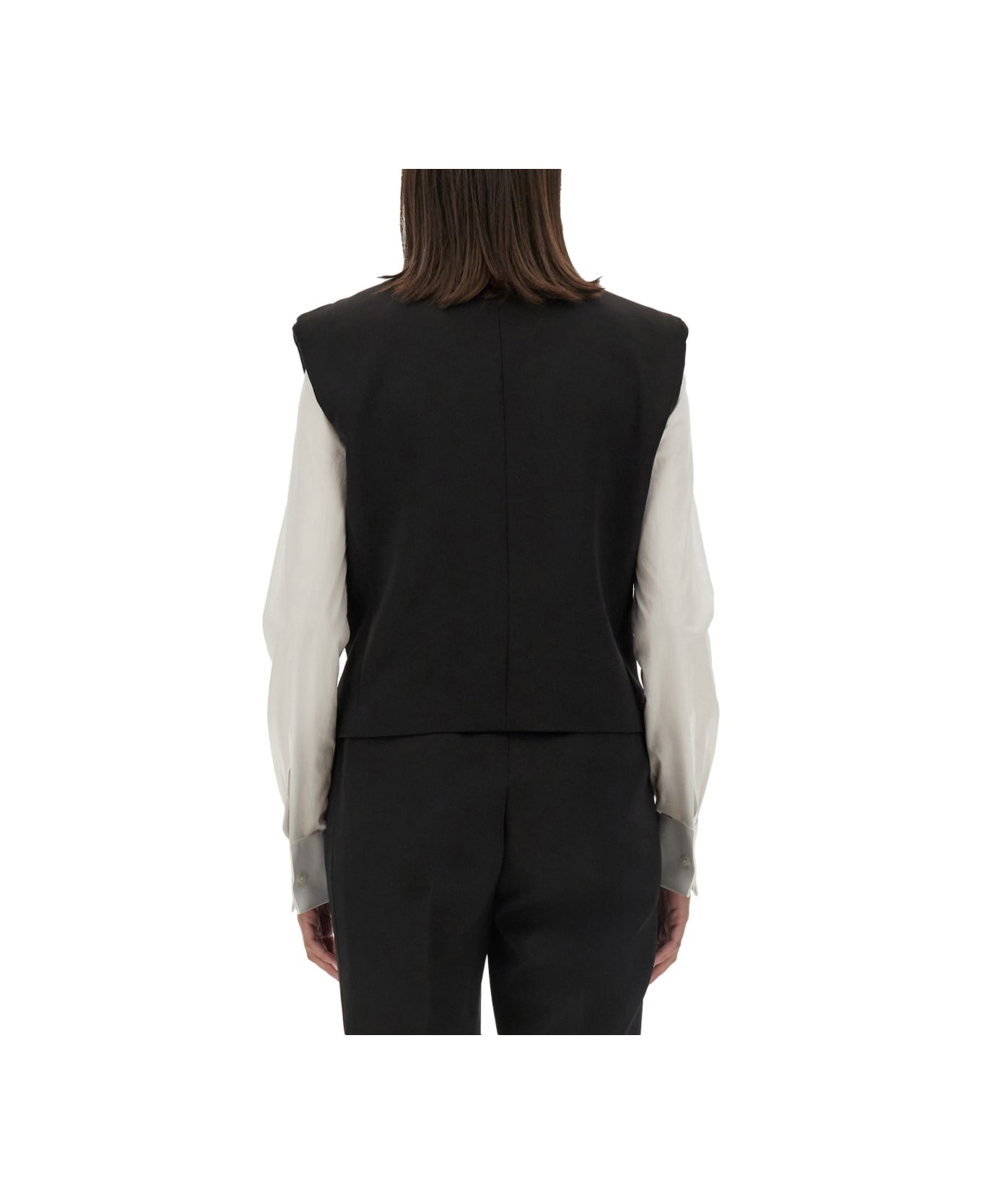 Double-breasted Sleeveless Jacket - 3