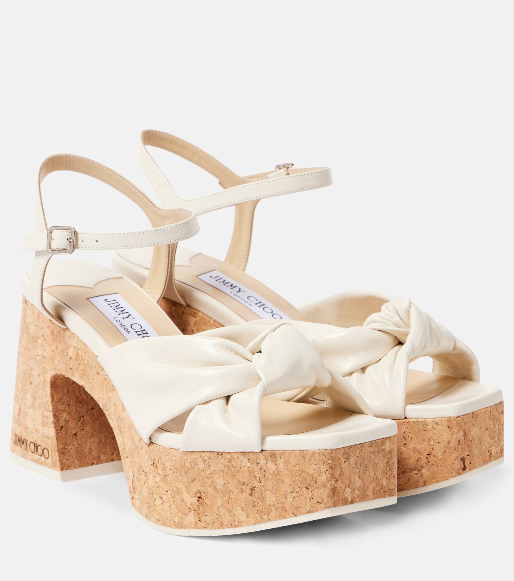 Heloise 95 leather platform sandals - 1