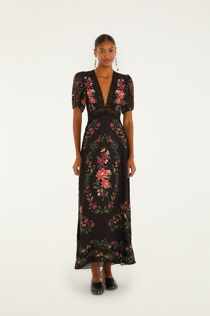 Black Belle Garden Lenzing™ Ecovero™ Viscose Maxi Dress 1