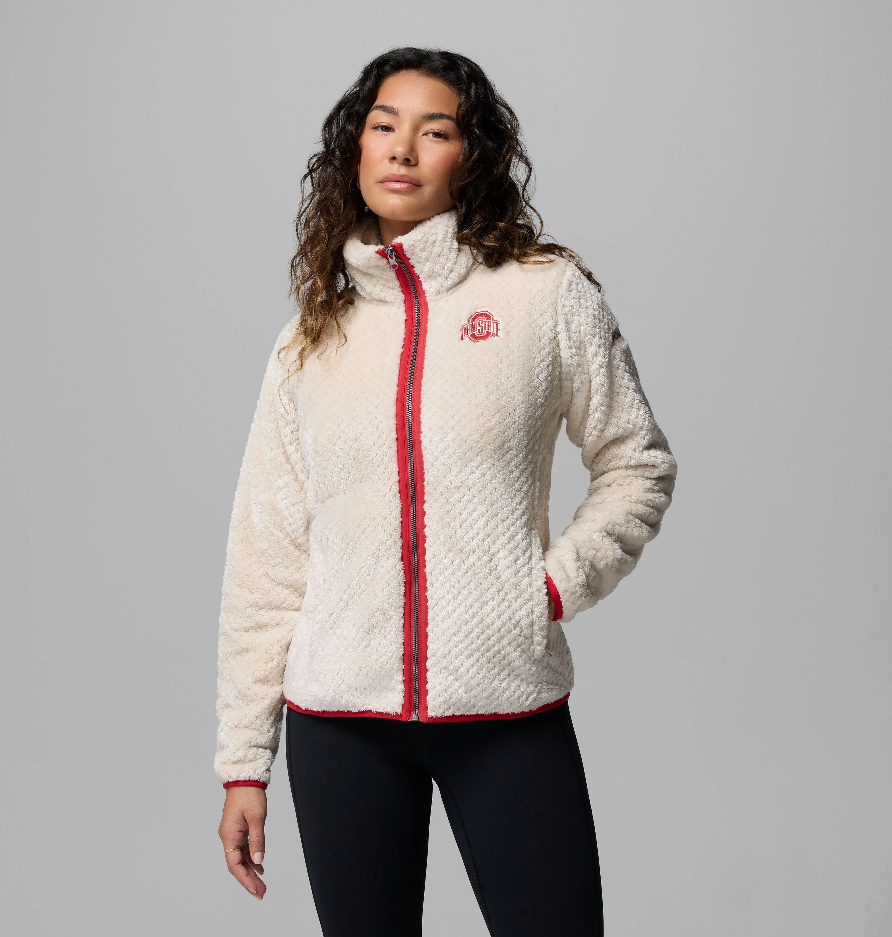 Women's Collegiate Fire Side II Sherpa Full Zip Fleece - Ohio State - 1
