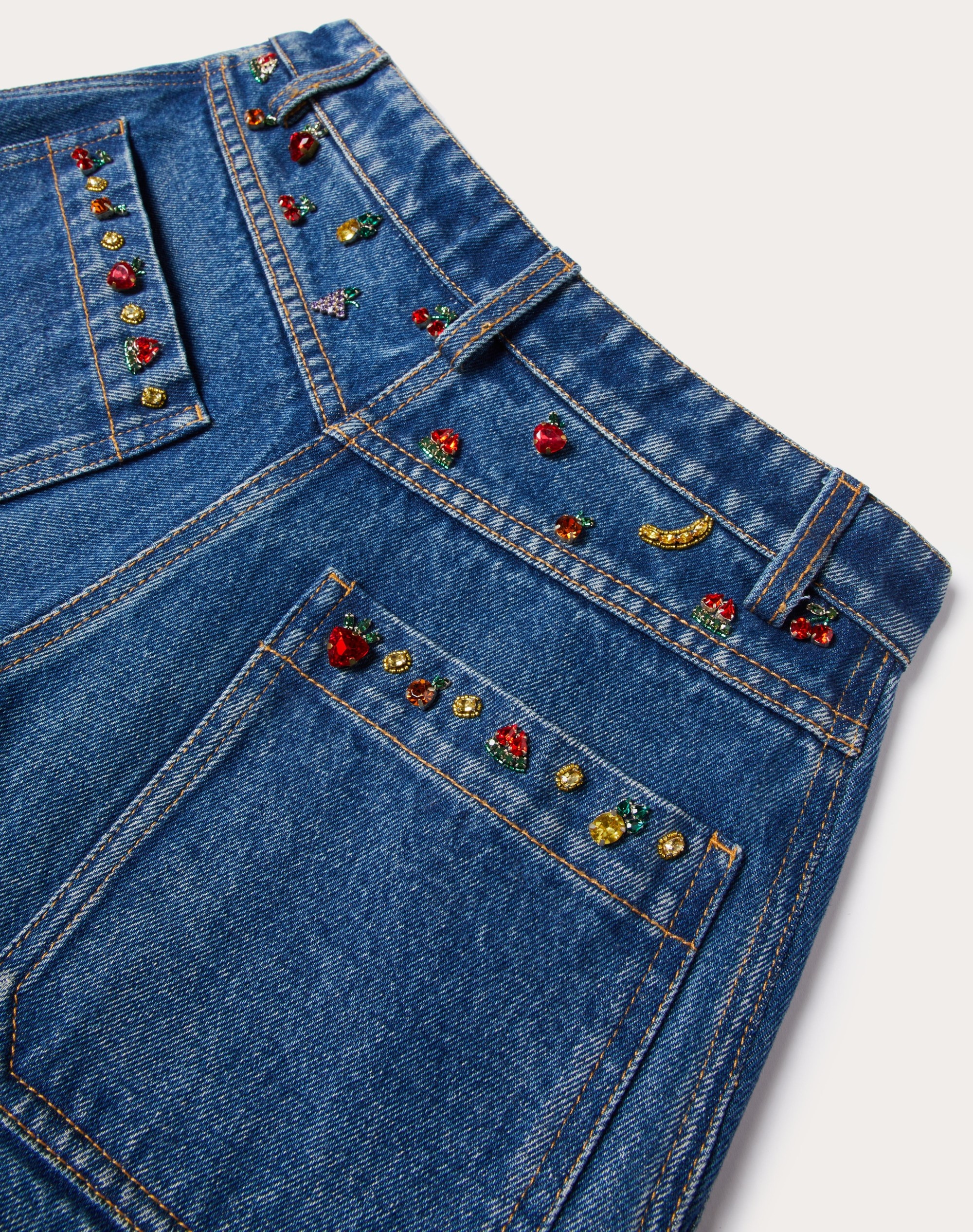 EMBROIDERED DENIM SHORTS - 3