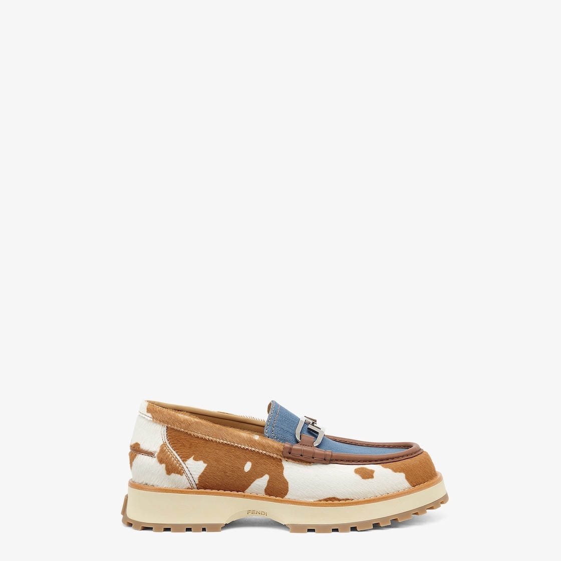 Loafers with visible stitched shoe apron and upper decorated with Fendi O’Lock detail. Made of pony  - 1