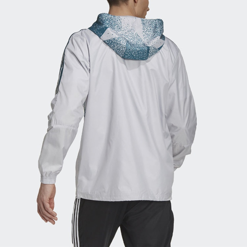 adidas FCB Windbrk Bayern Munich Soccer/Football Training Sports Hooded Jacket White GV1312 4
