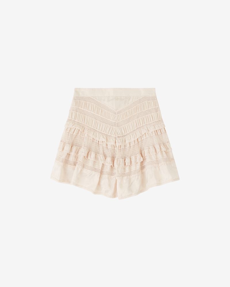 CONSTANCE RUFFLED MINISKIRT IN SILK AND LACE - 1