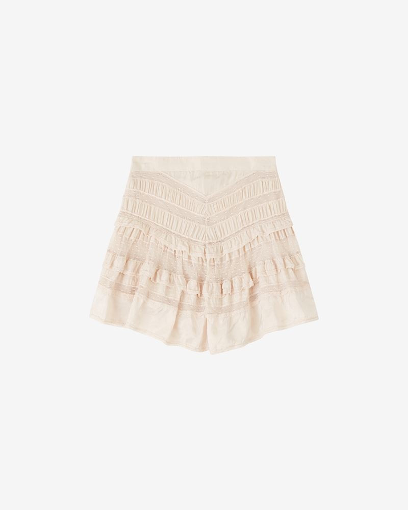 CONSTANCE RUFFLED MINISKIRT IN SILK AND LACE 1