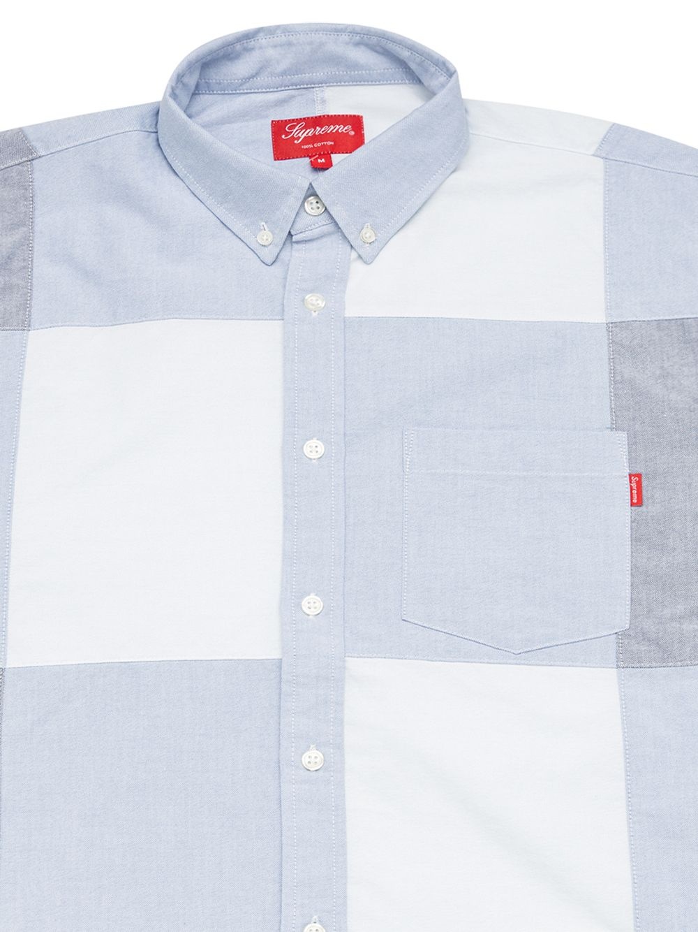 patchwork Oxford shirt - 3