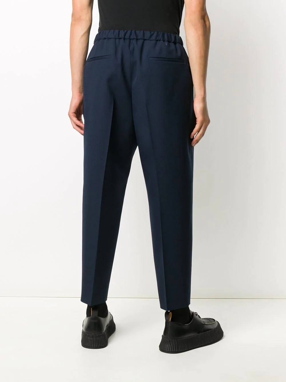 elasticated waist tapered trousers - 4