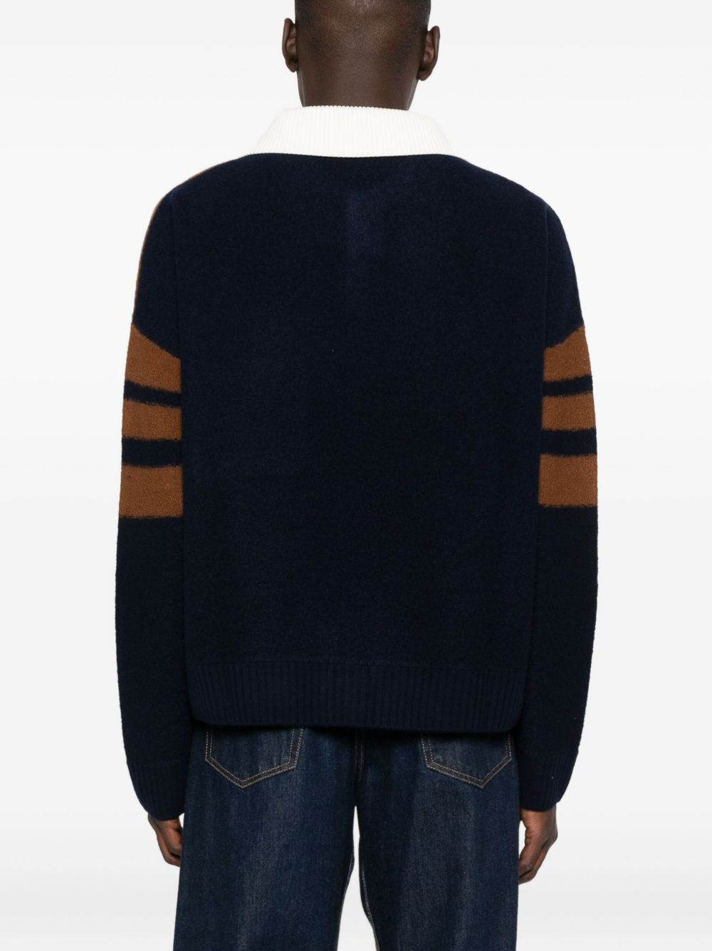 striped polo-neck sweater - 3