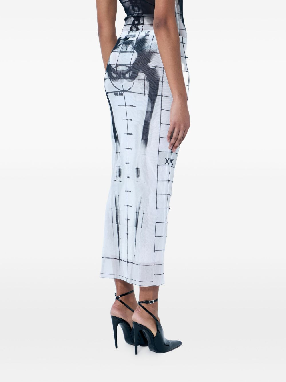abstract-print midi skirt - 4