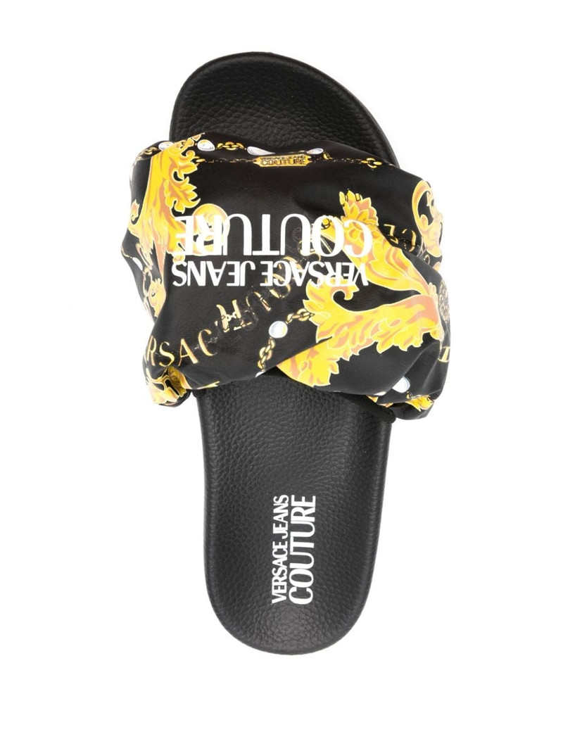 Chain Couture-print padded slides 4