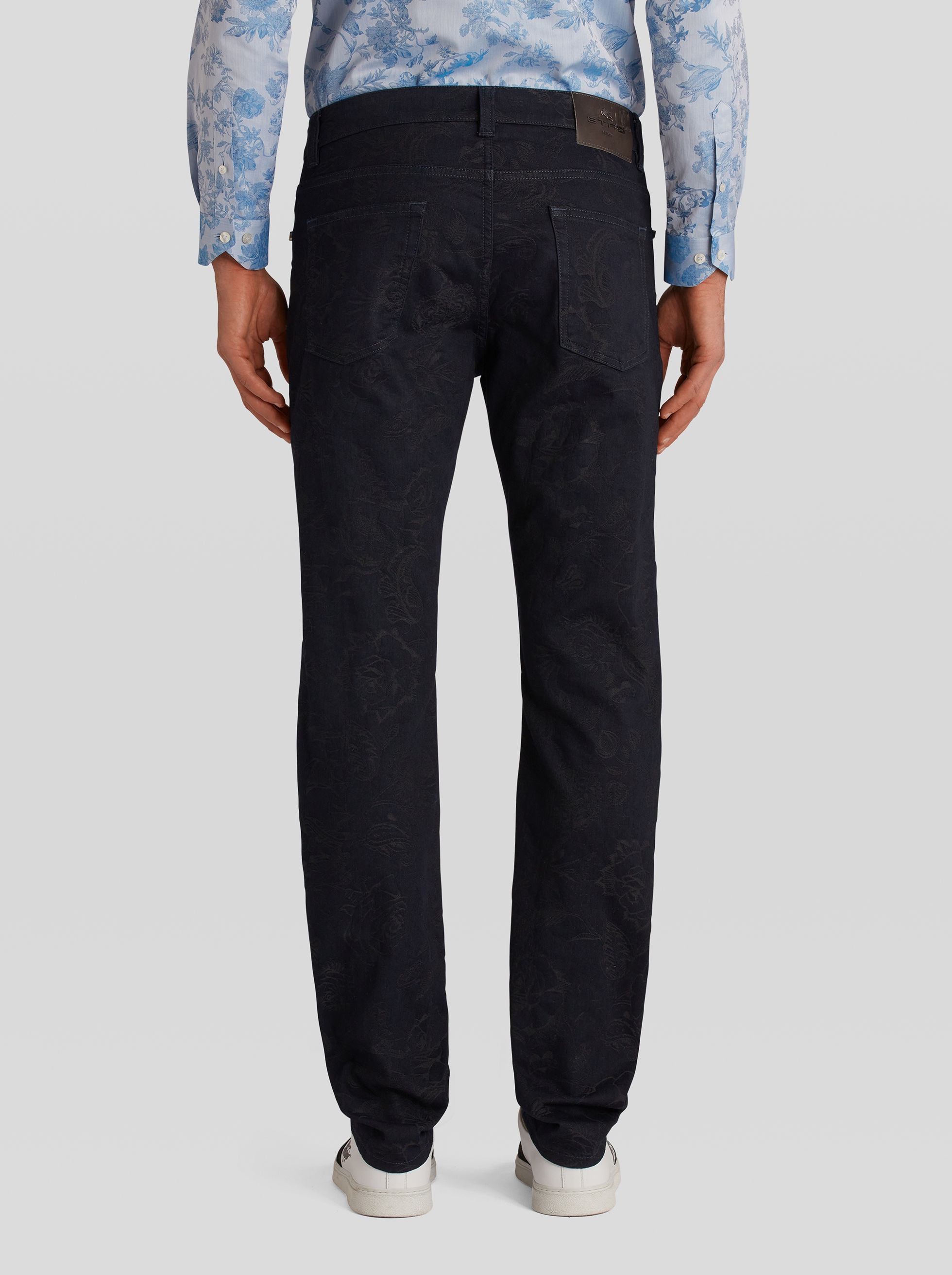 OLD SCHOOL TATTOO PATTERN JACQUARD JEANS - 4