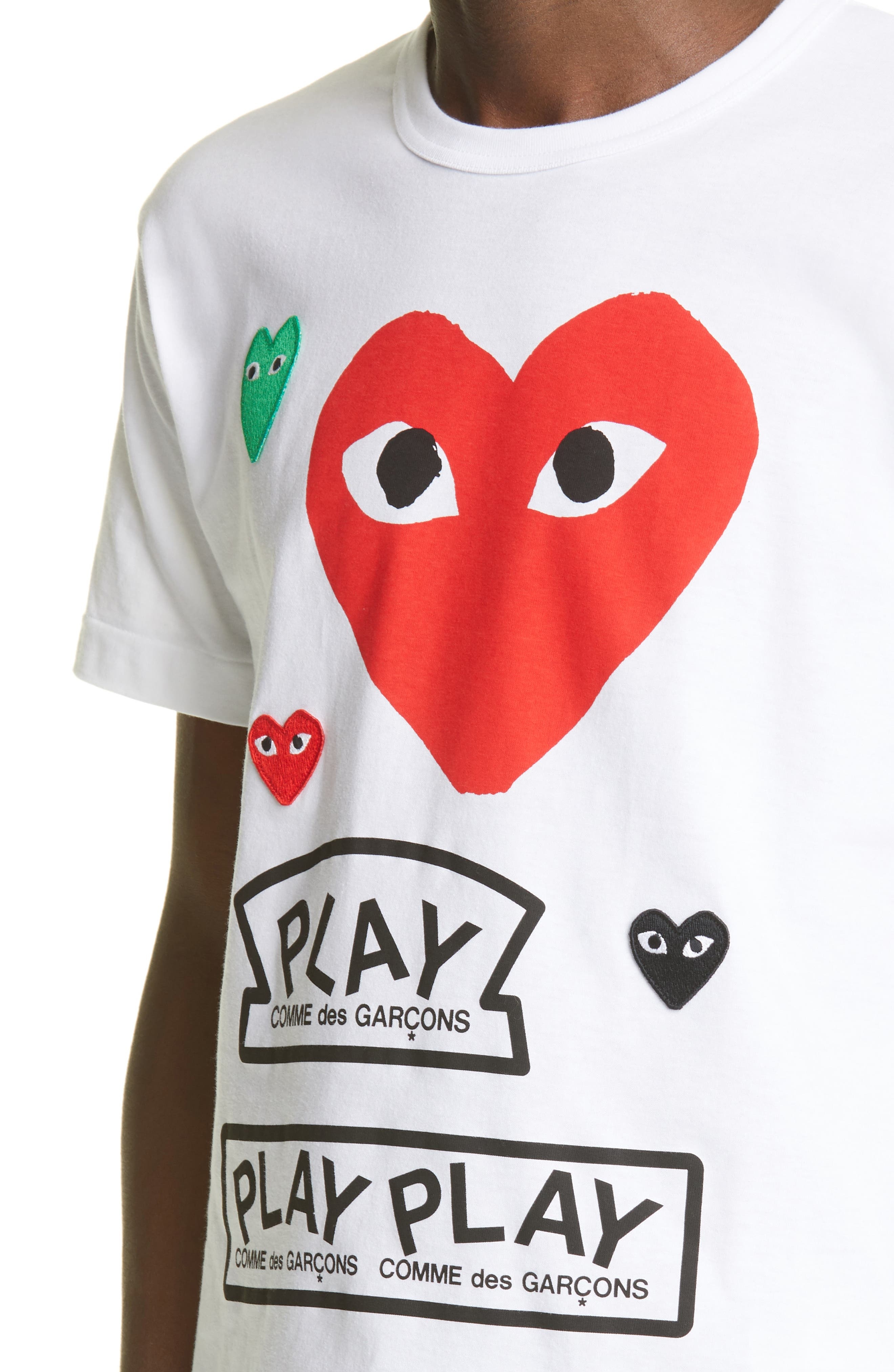 Comme de Garçons PLAY Heart Face Graphic Tee - 4