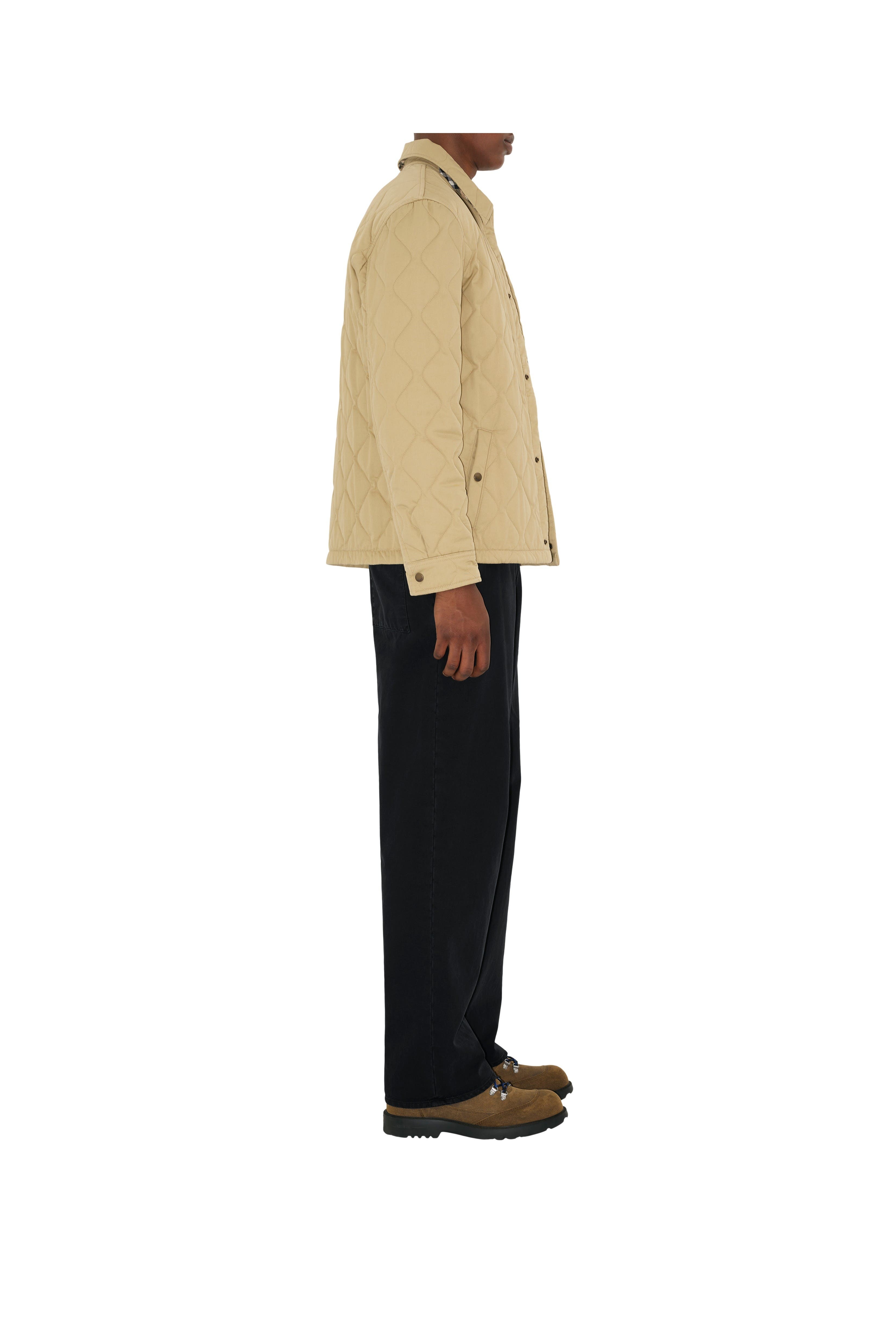 burberry Quilted Gabardine Overshirt in Hamper Beige at Nordstrom - 3