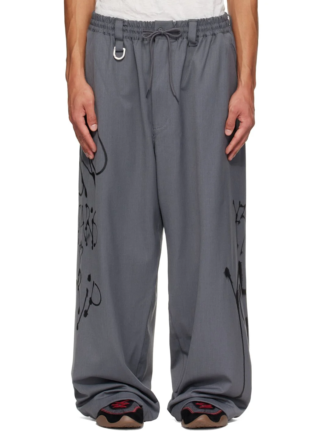 Gray Chito Edition Graphic Wide Wool Trousers - 1