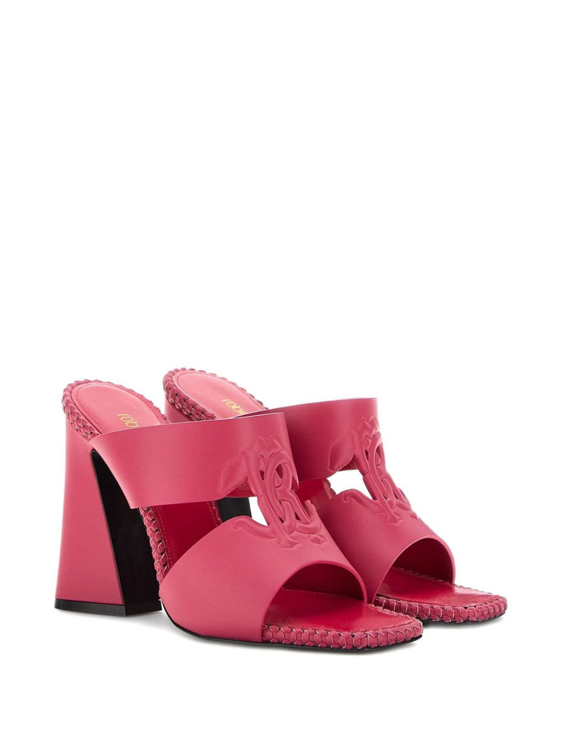 Roberto Cavalli Mirror Snake-embossed mules outlook