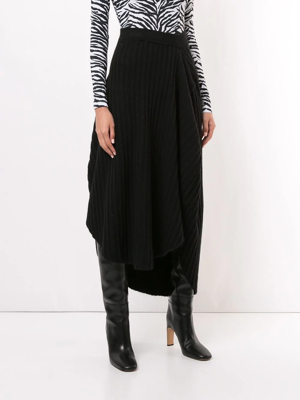 draped asymmetric midi skirt - 3