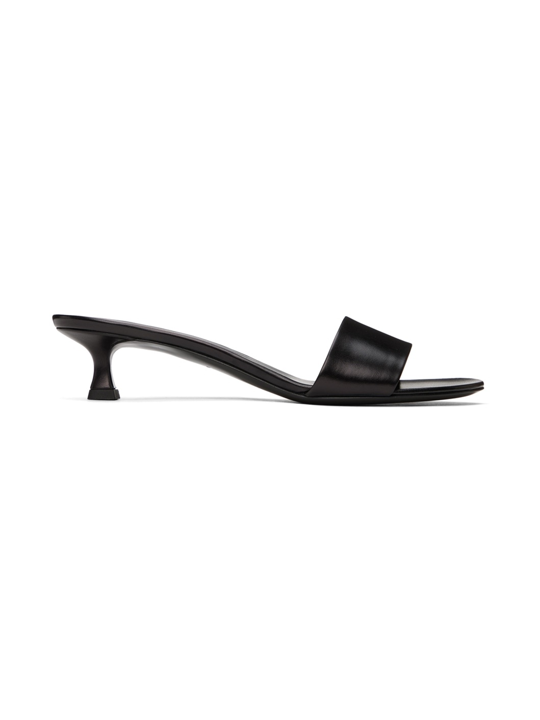 Black Combo Kitten Heeled Sandals - 1