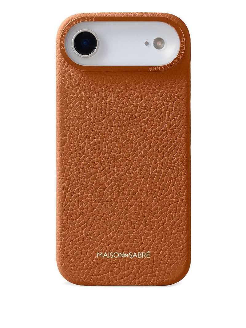 logo-lettering leather iPhone 17 air case 1