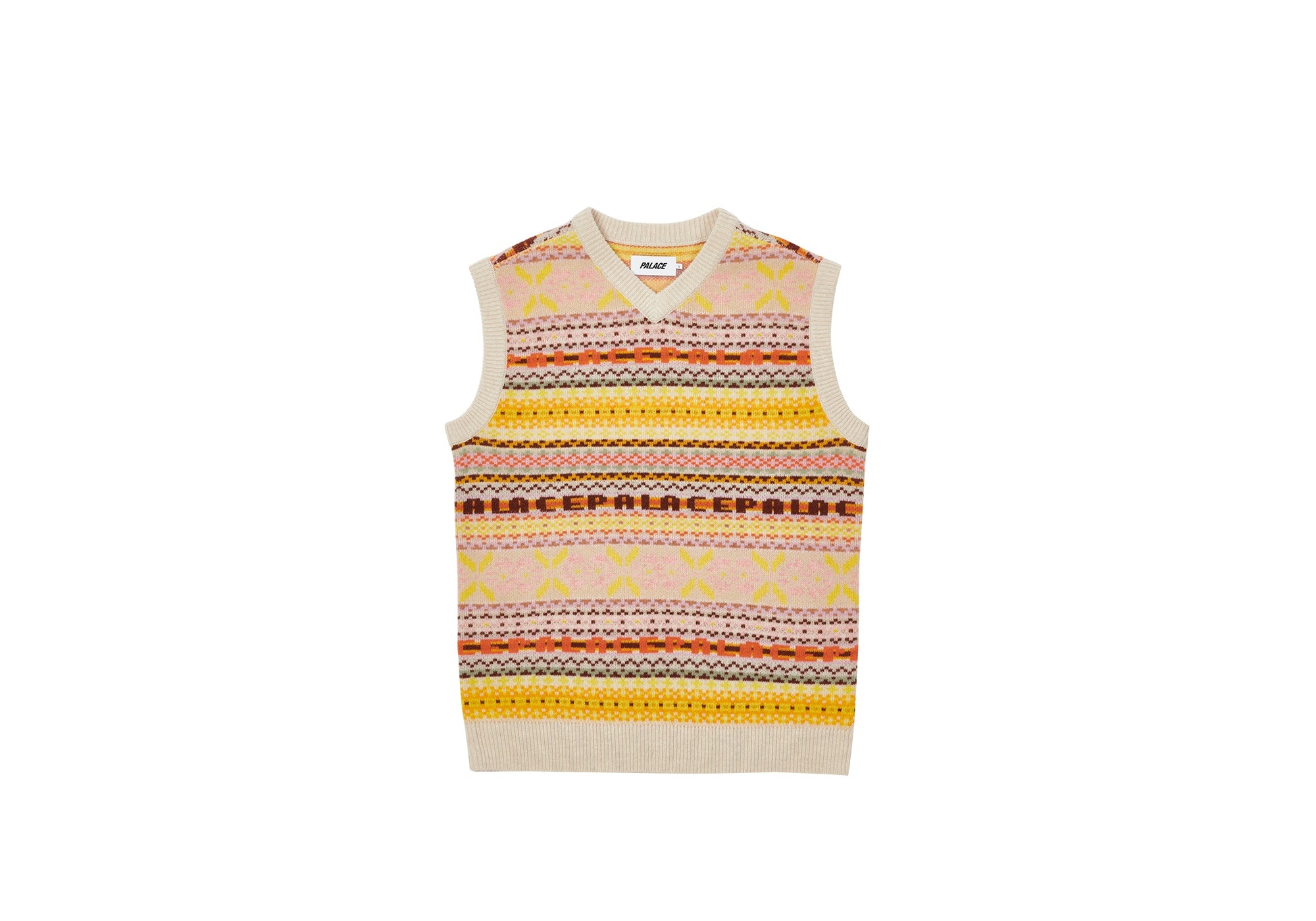 FAIRISLE KNIT VEST BROWN - 1