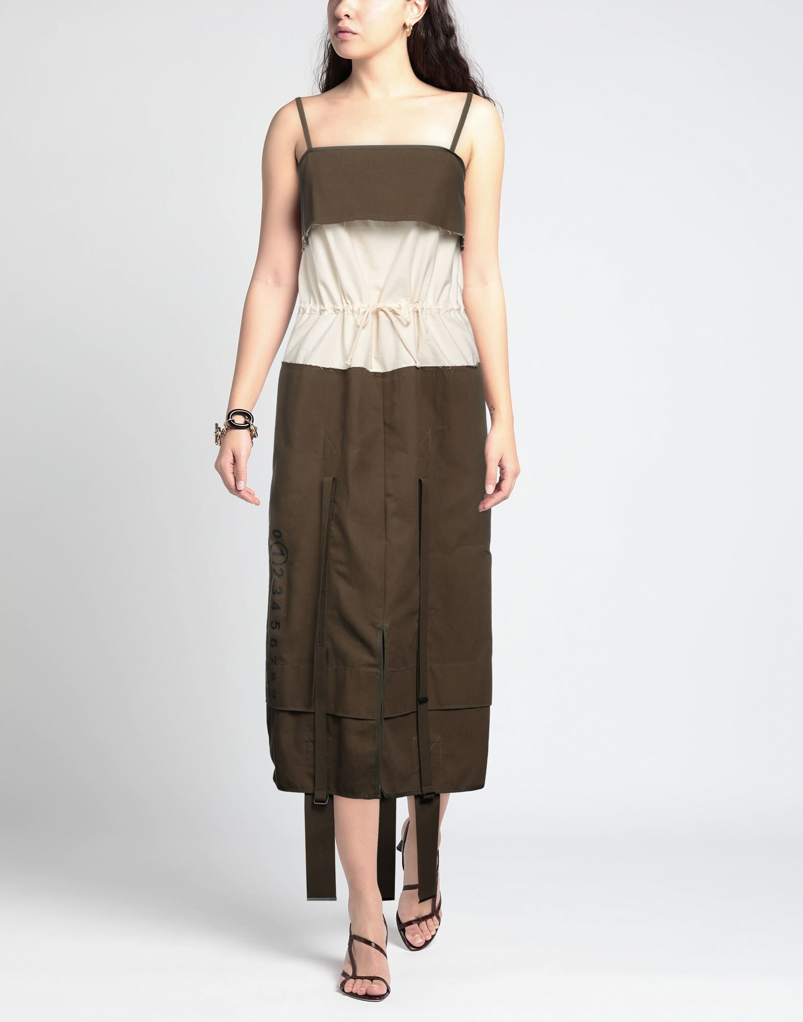 Military green Women's Elegant Dress - 3