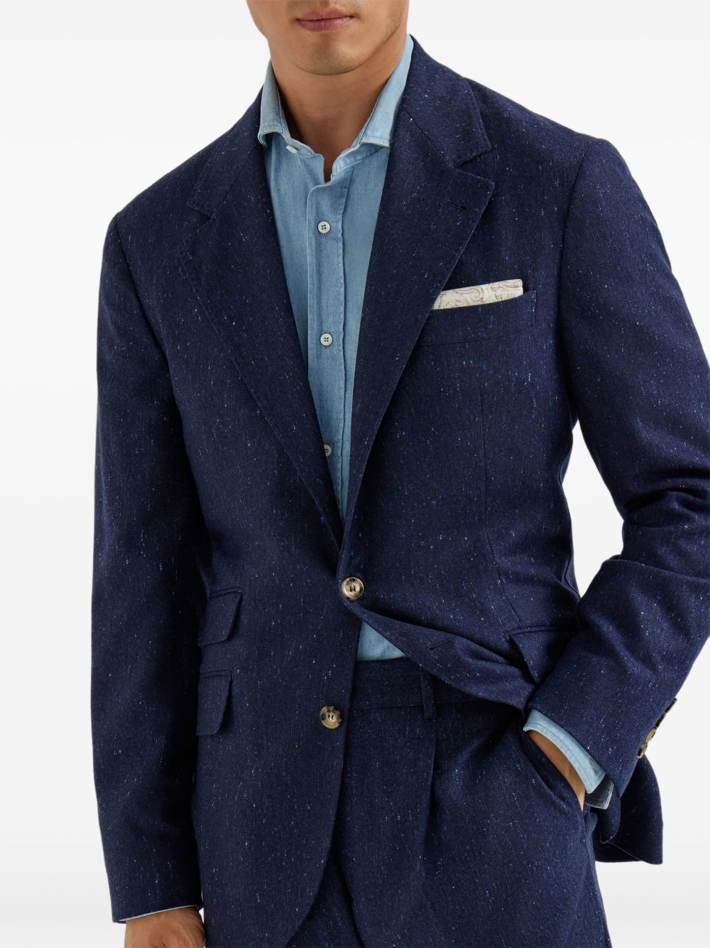 speckled single-breasted blazer - 3