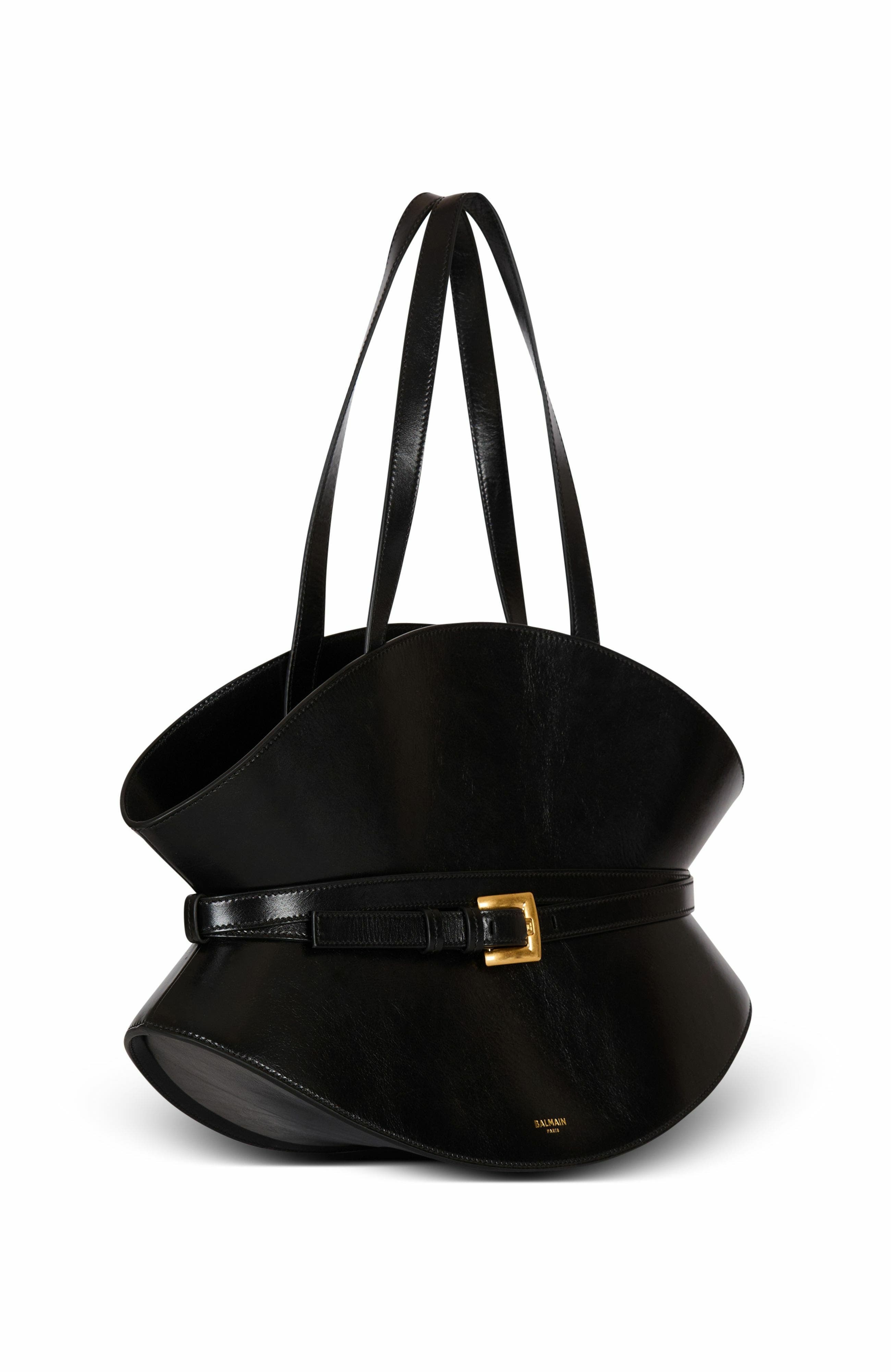 Balmain Shuffle Medium bag in leather in Black at Nordstrom - 4