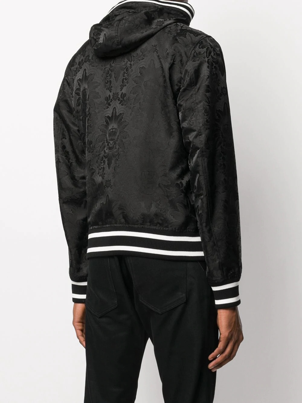 Baroque-jacquard hooded bomber jacket - 4