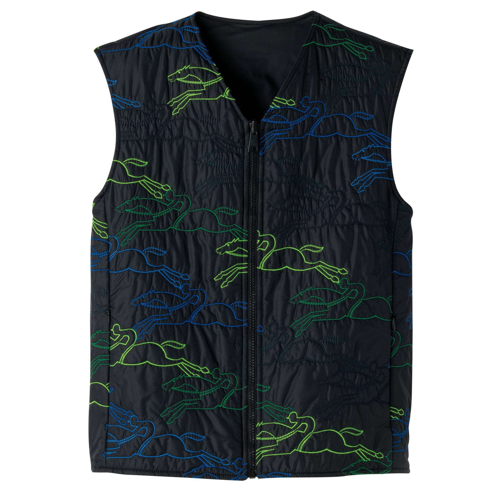 Sleeveless cardigan Black - Embroidered - 1