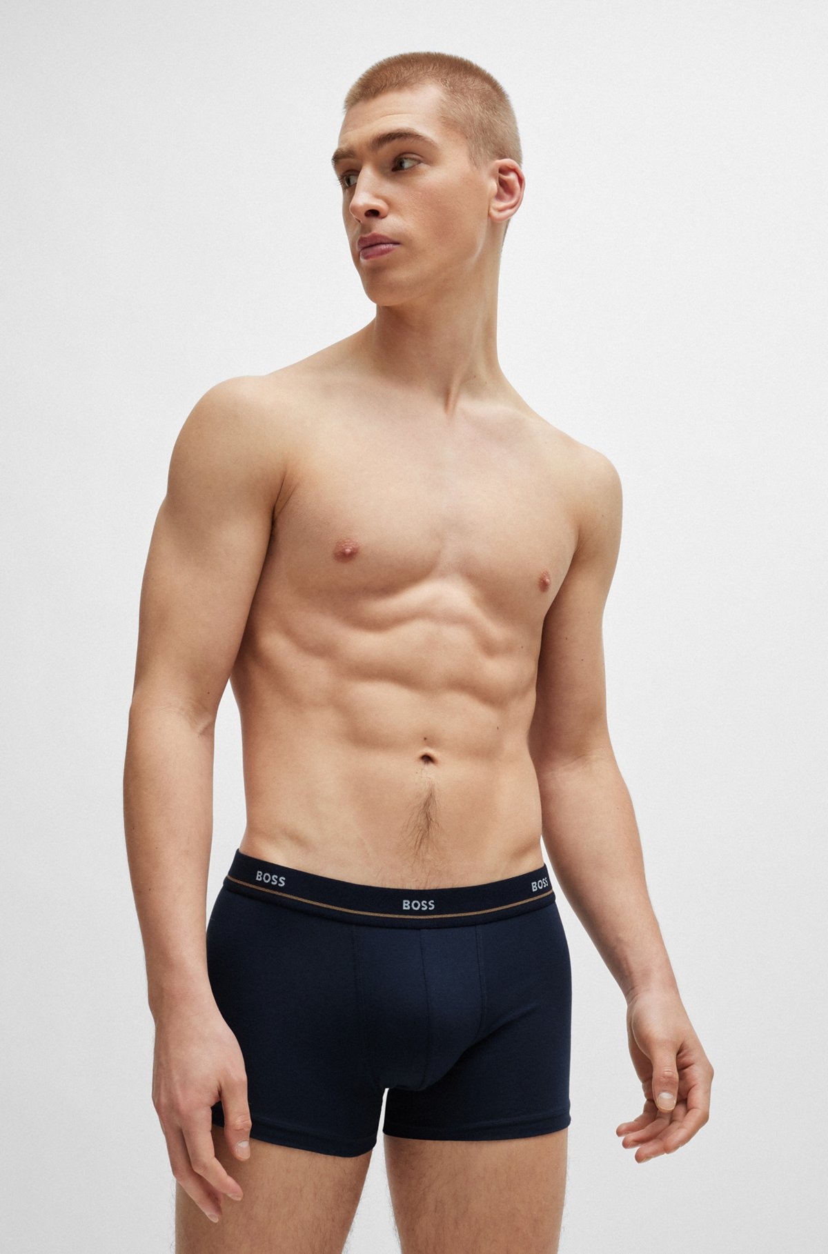 FIVE-PACK OF STRETCH-COTTON TRUNKS WITH LOGO WAISTBANDS - 7