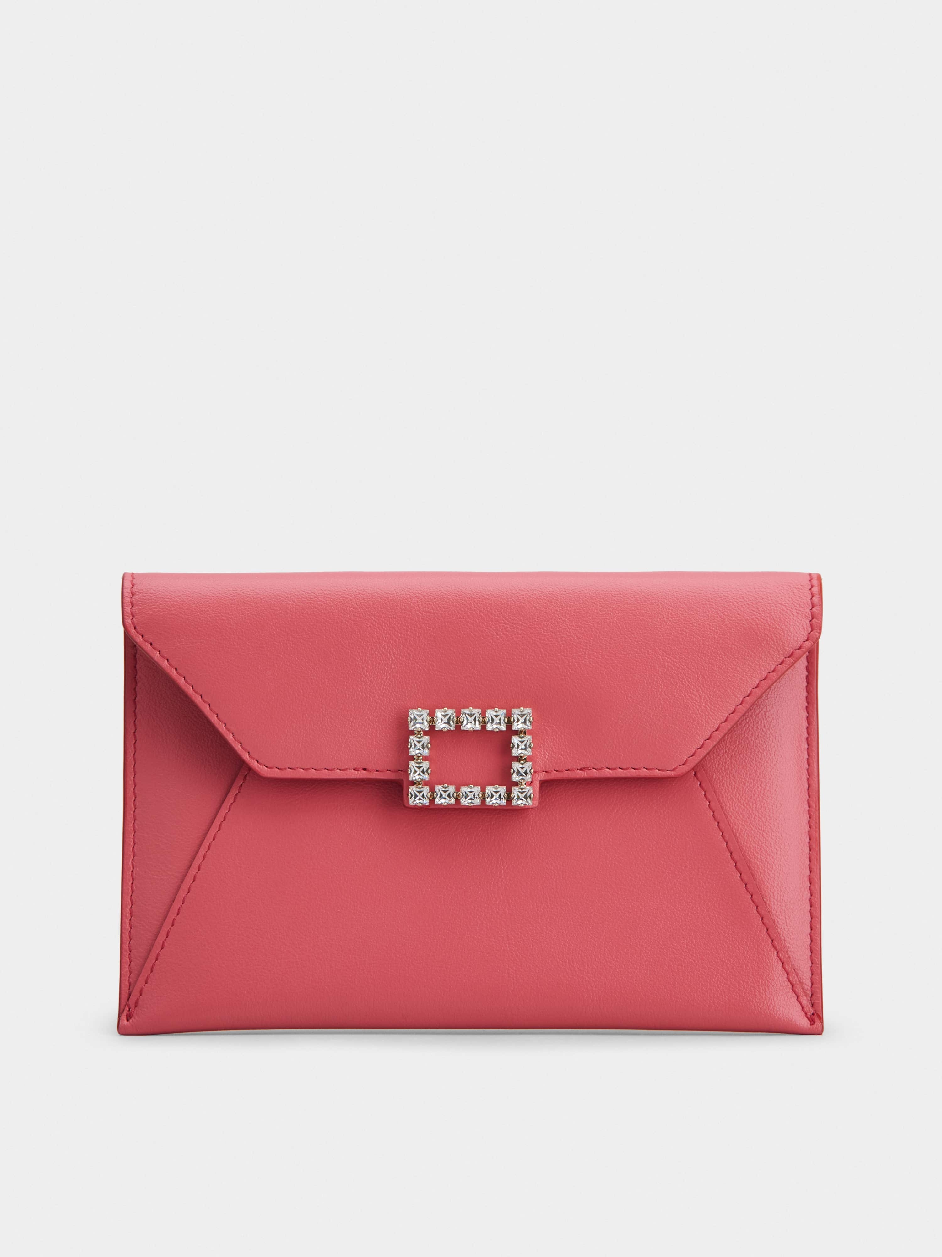 Très Vivier Strass Buckle Mini Clutch in Leather - 1