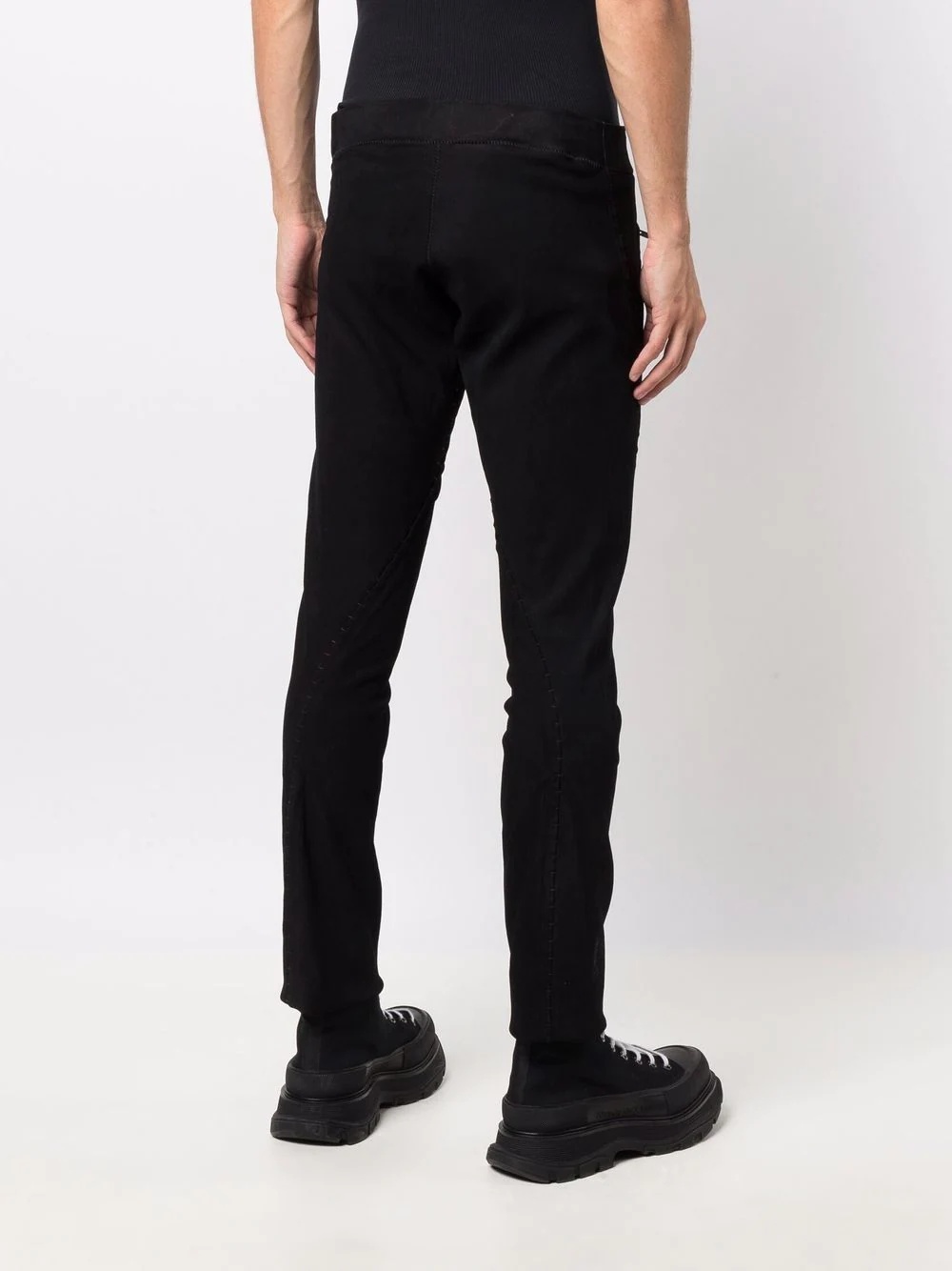 skinny-fit suede trousers - 4