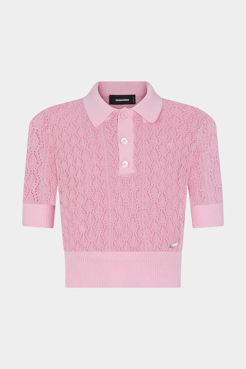 OPENWORK KNIT POLO 1