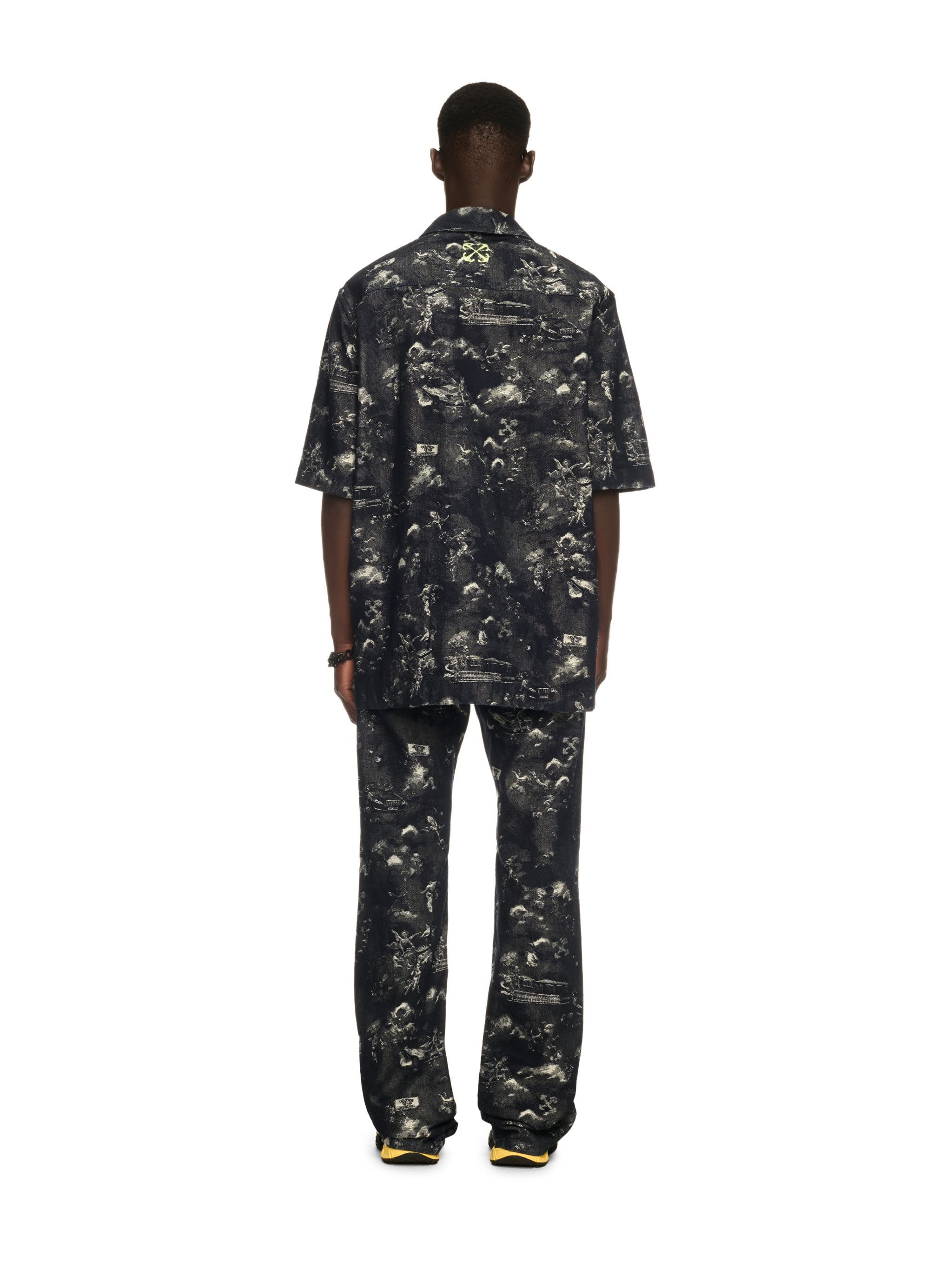 Blue Jacquard Fresco Bowling Shirt - 4