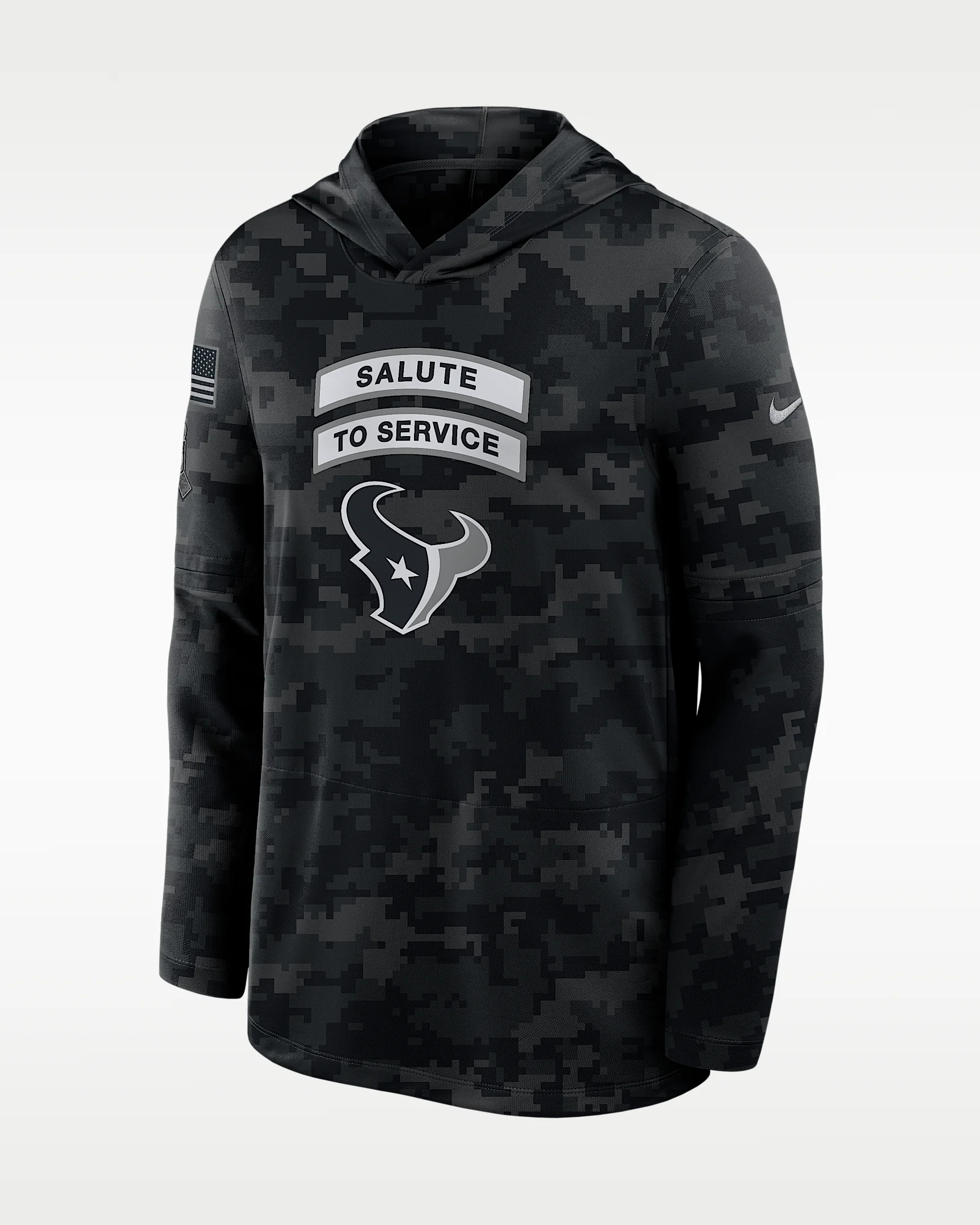 Houston Texans Salute to Service Sideline Men's Nike Dri-FIT NFL Long-Sleeve Hooded Top - 1