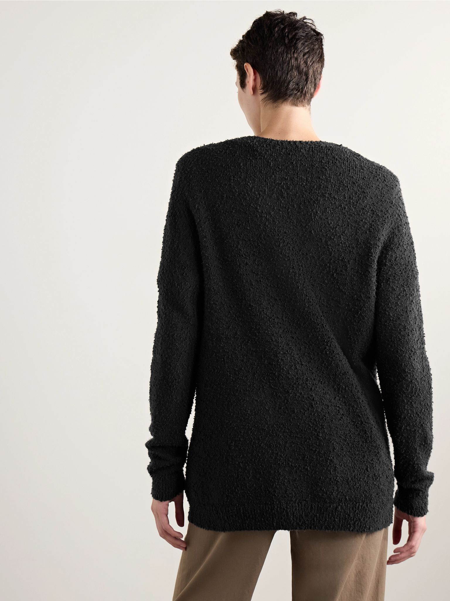 Krystal cotton-bouclé cardigan Charcoal - 4