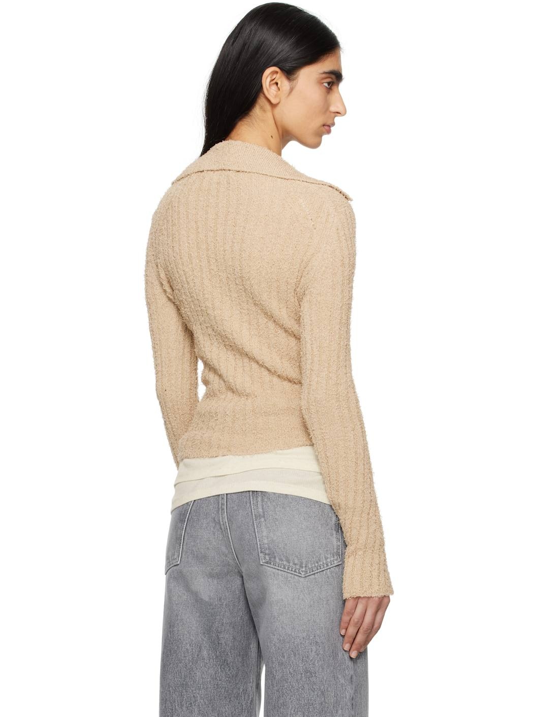 Beige Open Placket Polo - 3