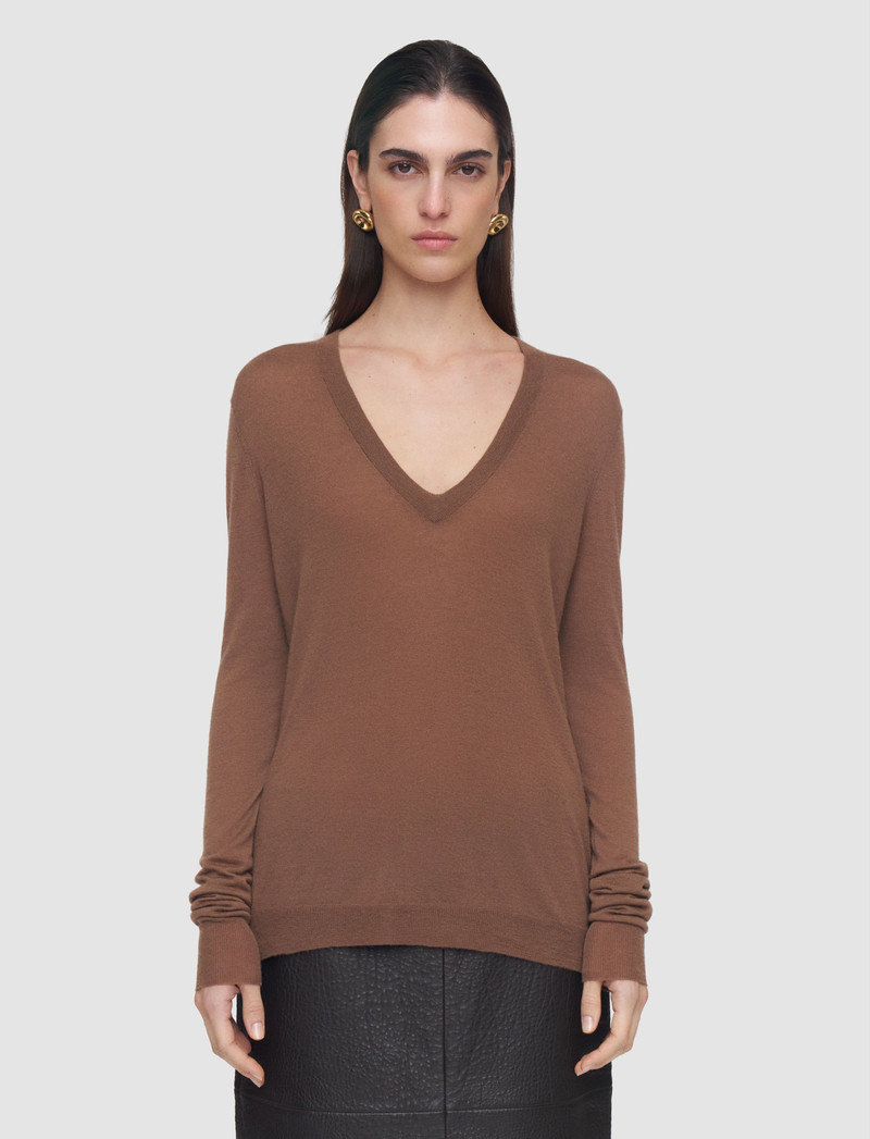 JOSEPH Cashair V Neck Jumper outlook