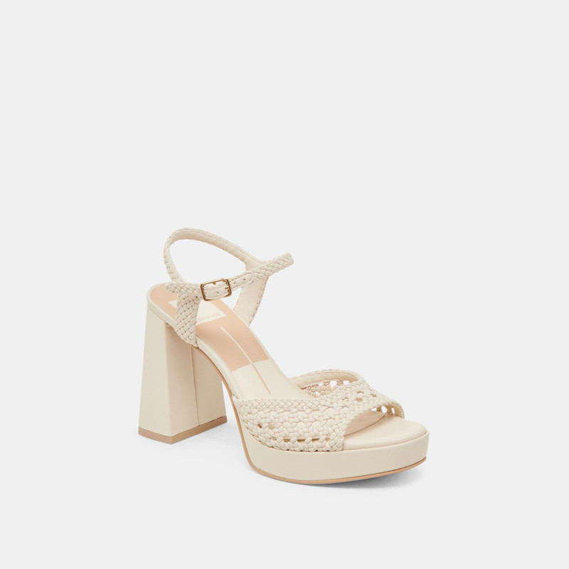 PEYTEN HEELS CREME WOVEN STELLA 3