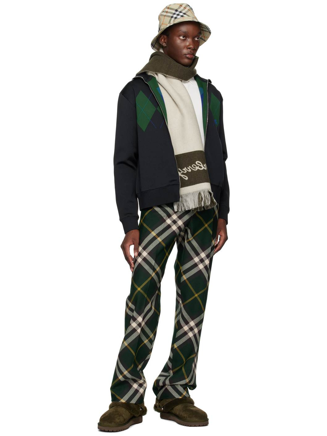 Green Suede & Shearling Chubby Boots - 5