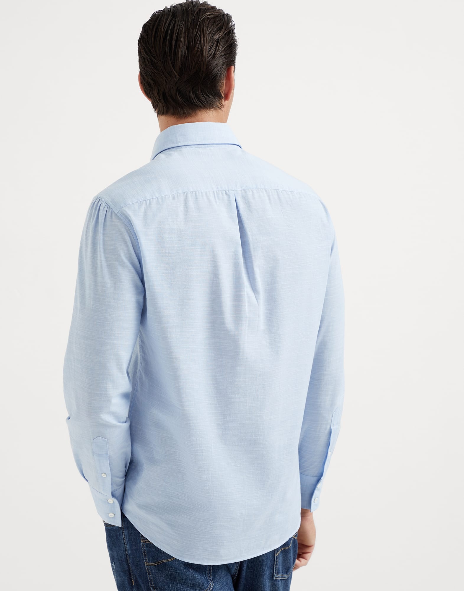 Lightweight Oxford basic fit shirt with spread collar - 2