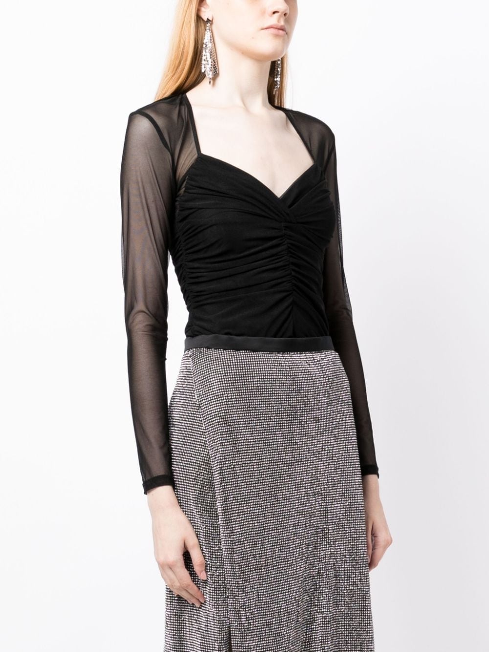 ruched long-sleeved bodysuit - 3