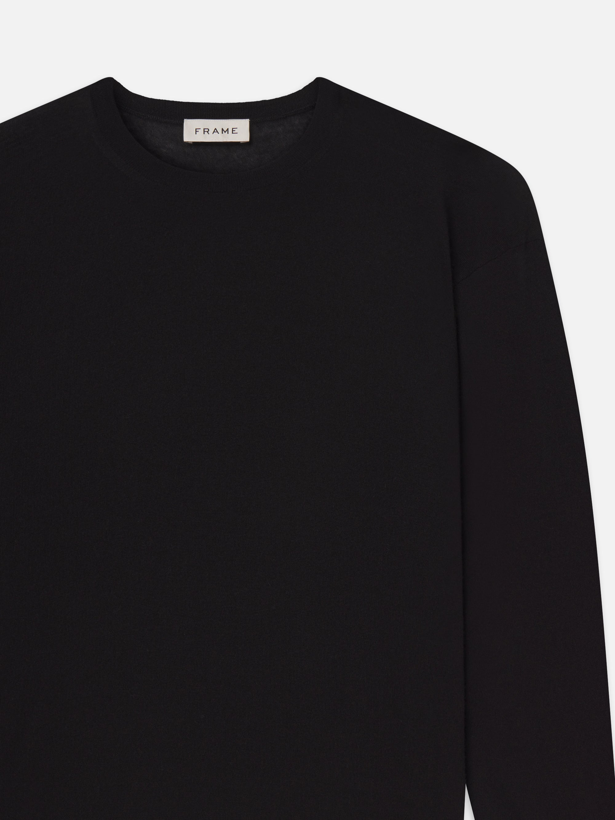 Superfine Crewneck Sweater in Black - 2