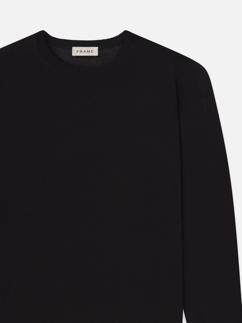 FRAME Superfine Crewneck Sweater in Black outlook
