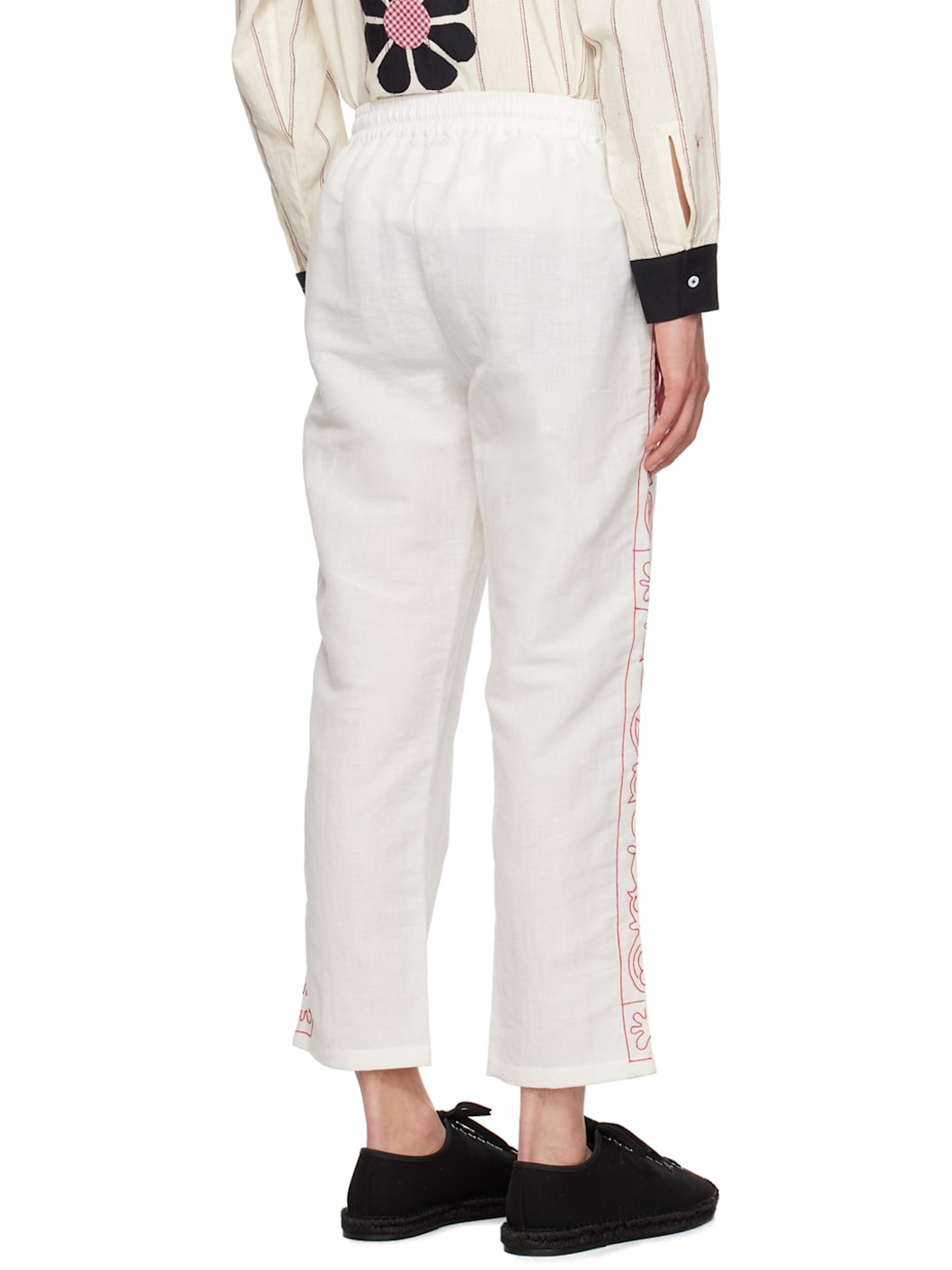 Off-White Embroidered Trousers - 3